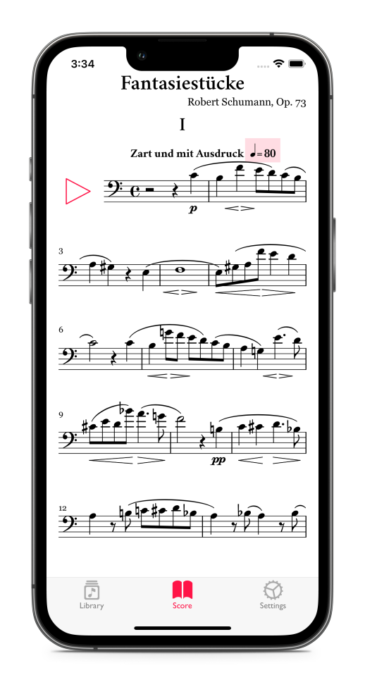 MyPianist running on iPhone X